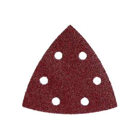 25 feuilles abrasives auto-agrippantes Metabo 93 x 93 mm, P 120, série « professional », pour bois et métal, pour ponceuse à patin triangulaire 25 pièces (1/3)