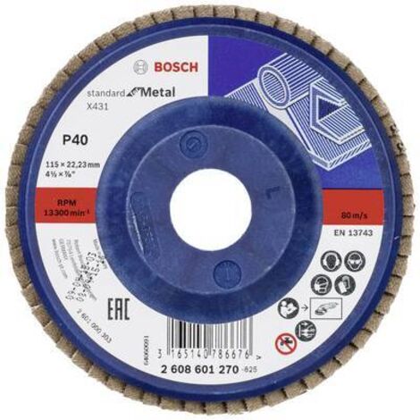Bosch Disque à lamelles X431 Standard for Metal droit 115 mm 40 Plastique - 2608601270 (1/2)