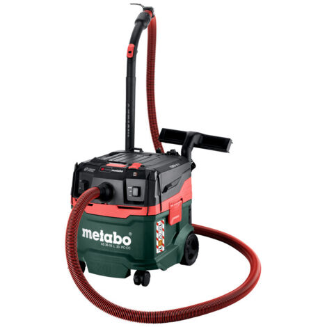 Metabo – Aspirateur sans fil professionnel 18V – Dépression 140 hPa – Volume cuve 20L – Technologie CordlessControl – Nettoyage humide et sec - AS 36-18 L (1/5)
