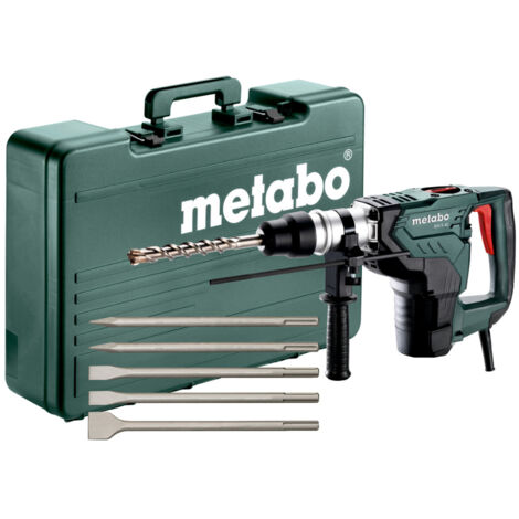 Metabo – Perforateur burineur 1100W – Force de frappe 7.1J – SDS-max – Ø de perçage béton 40mm – Coffret avec 5 burins (1/10)