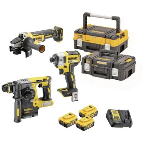 Dewalt – Pack de 9 outils sans fil 18V – 3 batteries 5Ah – Moteur Brushless – Couple max 205Nm – Pour béton et métal