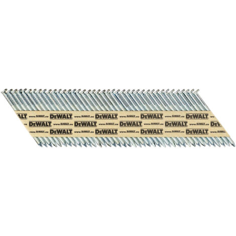 Clou à tête fraisée galvanisé 2,8 x 63 mm – Angle 33° – Lot de 2000 pièces – Pour cloueuses DEWALT