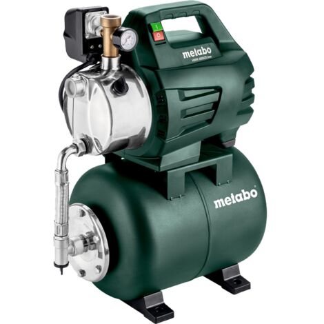 Metabo – Surpresseur inox 4000 l/h 45 m 4,5 bar 1100 W – Moteur sans entretien – Cuve acier 24 l pour arrosage et pompage