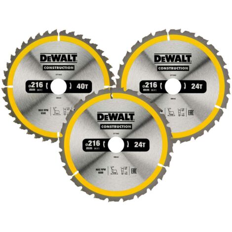 Lot de 3 lames de scie circulaire Ø216 mm - DEWALT DT1962-QZ