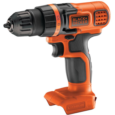 Black & Decker – Perceuse-visseuse sans fil 18V BDCDD18N – Couple 28Nm – Vitesse 0-650 tr/min – Mandrin 10mm à serrage rapide – Pour bois et métal - bdcdd18n-xj