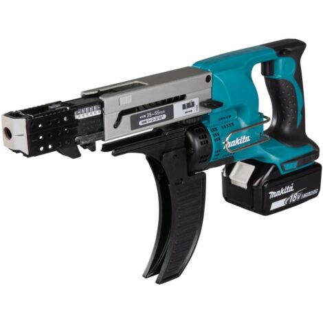 Makita – Visseuse à plaques de plâtre sans fil 18V avec 2 batteries 3,0Ah – Embrayage silencieux – Guide-vis aluminium – DFR550RFE