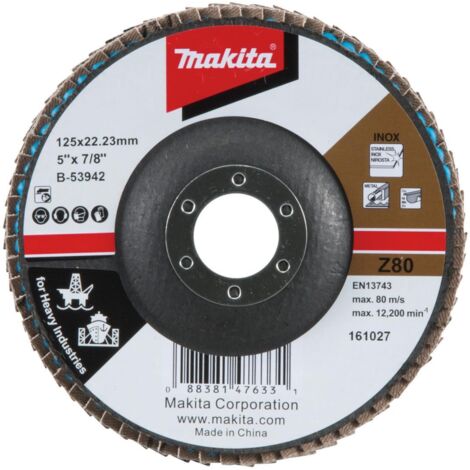 Disque à lamelles Ø 125 x 22,23 mm, Z80, Métaux, Acier MAKITA  B-53942