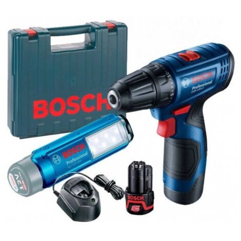 Perceuse Bosch GSR 120-Li 12 V 2x2 0 Ah accu. + Lampe de poche GLI 12V-300 (1/5)
