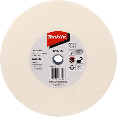B-51960 Disque abrasif 205 x 19 x 15,88 mm, WA60K (1/2)