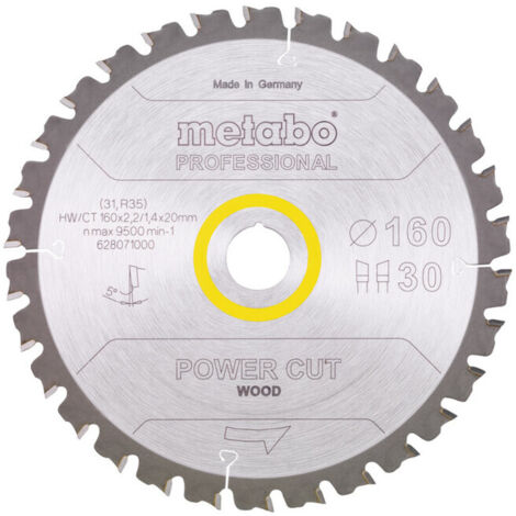 Metabo LAME DE SCIE CIRCULAIRE HW/CT 160 X 20, 30 WZ 5° (628071000) (1/3)