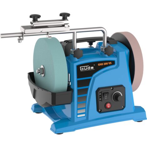 Güde – Affûteuse à eau 200 mm – Puissance 120 W – Vitesse 32-150 t/min – Réservoir d'eau avec protection anti-débordement (1/5)