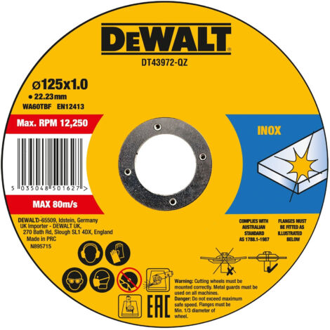 Dewalt tarcza metal 125x1,0mm /10szt. metalowe pudełko (1/2)