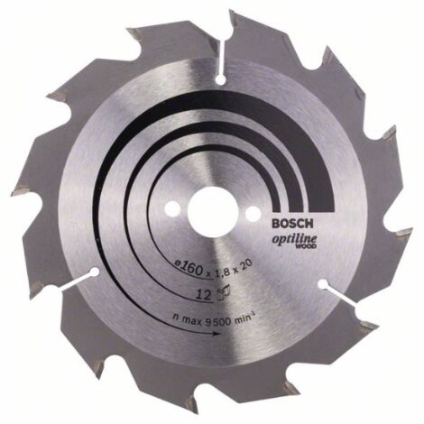 Lame de scie circulaire 160 x 20 x 1,8mm pour le bois 12 dents - BOSCH - 2608641170