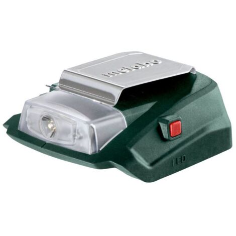 Adaptateur électrique sans fil PA 14.4-18 LED-USB metabo, avec raccord 12 V et éclairage LED, carton (1/8)