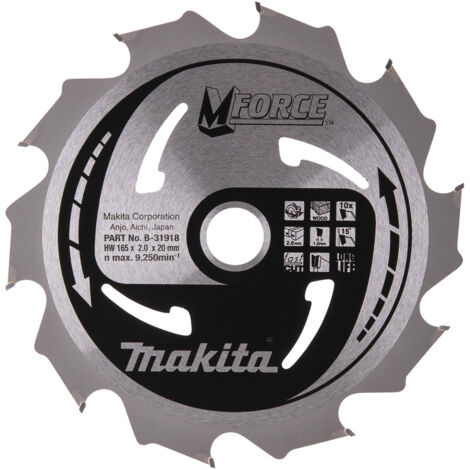 LAME CARBURE MFORCE BOIS 165X20MM 10D MAKITA B-31918 (1/4)