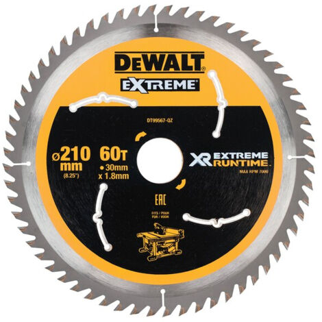 DeWALT Accessoires - Lame de scie circulaire à bois 210x30 mm, 60 dents DT99567