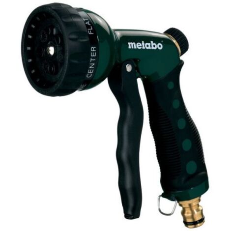 Metabo – Pistolet d'arrosage 903060778 – Modèle solide en métal – Débit réglable – 7 jets d'eau différents – Raccord en laiton (1/3)