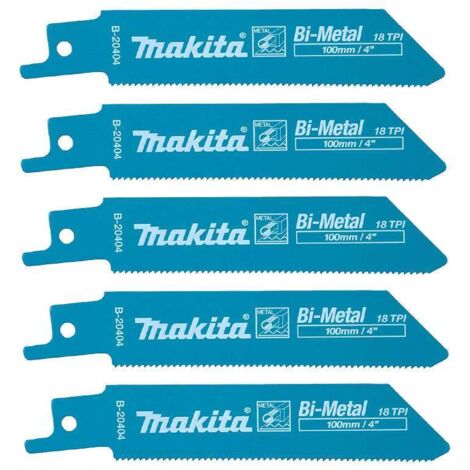 Makita – Lame de scie sabre bi-métal flexible 75mm – Pour tôles minces – Dent/pouce 18 – Boîte de 5 – B20404
