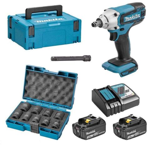 Makita – Boulonneuse à chocs 18V 190Nm 1/2' avec 2 batteries 3.0Ah – Moteur Brushless – Pour boulonnage en milieu confiné – DTW190JX3 (1/4)