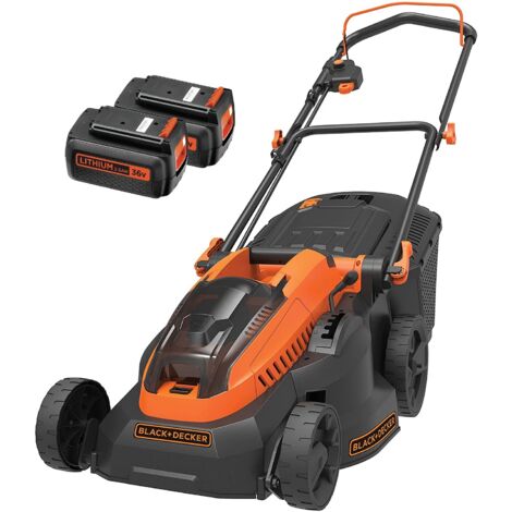 Black & Decker – Tondeuse à gazon sans fil 36V 2,5Ah – Largeur de coupe 38 cm – Bac de ramassage 35 L – Pour pelouses jusqu'à 600 m² (1/4)