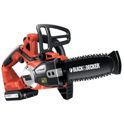Black&Decker – Tronçonneuse sans fil 18V 2.0Ah – Longueur de guide 20 cm – Coupe jusqu'à 16 cm – Moteur performant pour élagage précis - GKC1820L20