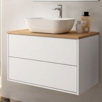 THE BATH POINT Mueble de Baño Sin Lavabo Star TOP, Blanco Mate, Ancho de 60 cm