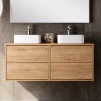THE BATH POINT Mueble de Baño Con Lavabo Star TOP, Roble Ostippo, Ancho de 120 cm