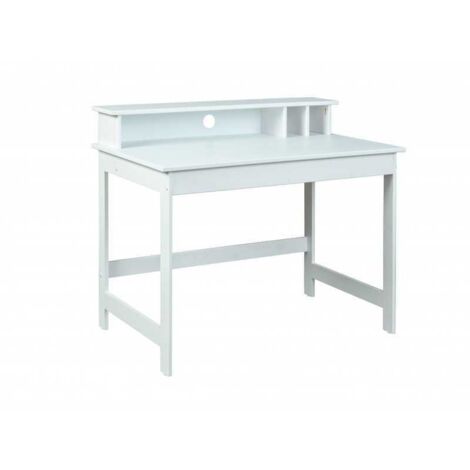 Bureau 110x69x91 cm en pin massif blanc (1/5)