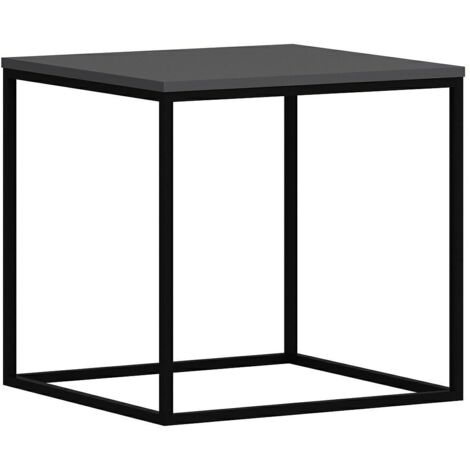 Table basse Bezos L50cm Métal Noir et Bois Anthracite (1/5)