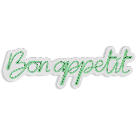 Lettrage mural Lucendi L64xH20cm 'Bon Appétit' Néon Vert (1/5)
