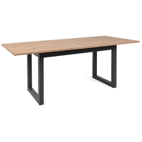 Defibrico – Table à manger extensible 160/200x90 – chêne décor – pieds anthracite – pour 4 à 6 personnes – design moderne (1/5)