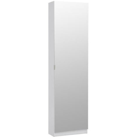Armoire à chaussures 1 porte 50,5x19,8x180,7 cm blanc (1/5)