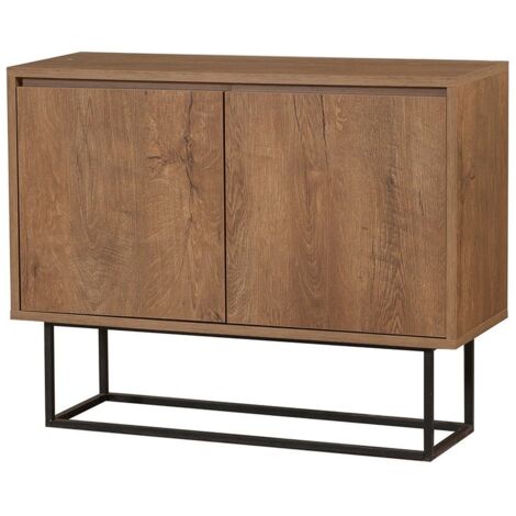 CALICOSY - Buffet 2 Portes Décor Noyer L90 cm - Zuri