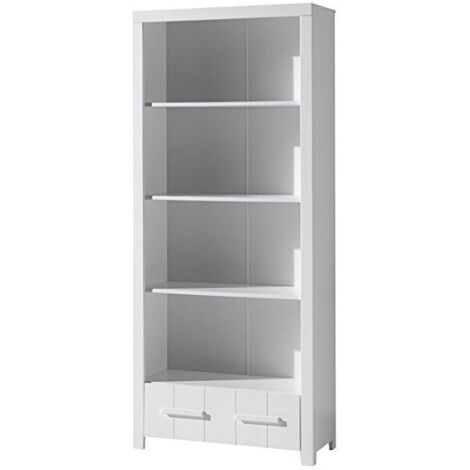 Bibliothèque 4 niveaux et 1 tiroir en pin blanc - VICKY (1/3)