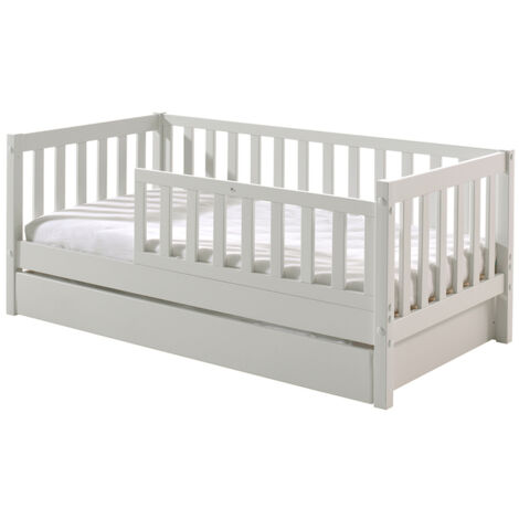 Lit 70x140 sommier et tiroir inclus Vipack Tod - Blanc (1/5)