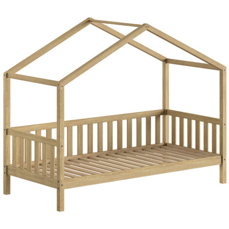 Lit cabane Dallas - 90x200 - bois chêne massif (1/3)