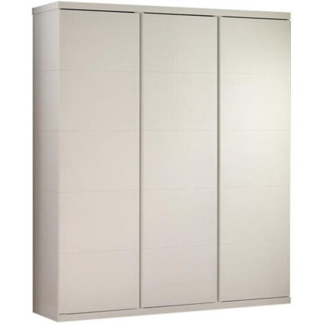 Armoire 3 portes 166x57x205 cm laqué blanc - CROFT (1/3)