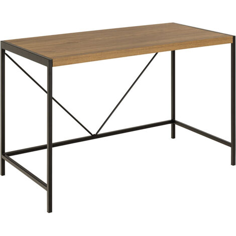 Bureau 120x60x75 cm décor chêne et piètement en acier noir (1/5)