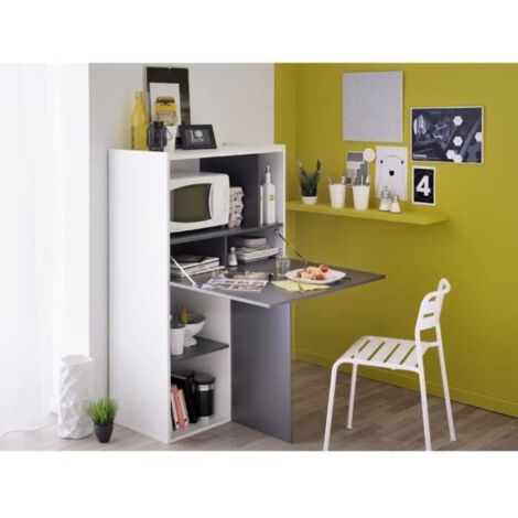 Armoire Flip 80cm 2 portes - gris/blanc (1/2)