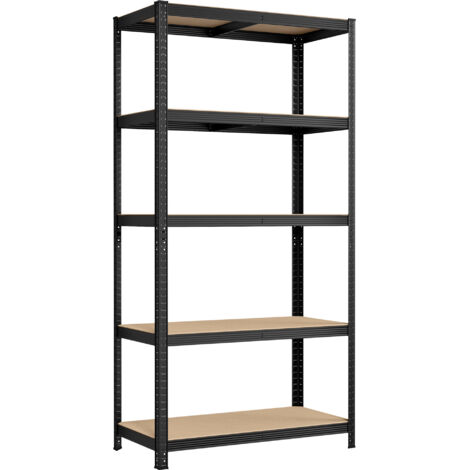 Songmics – Rayonnage 5 niveaux 50 x 100 x 200 cm – Capacité 600 kg – Planches réglables – Structure acier renforcé – Style industriel noir