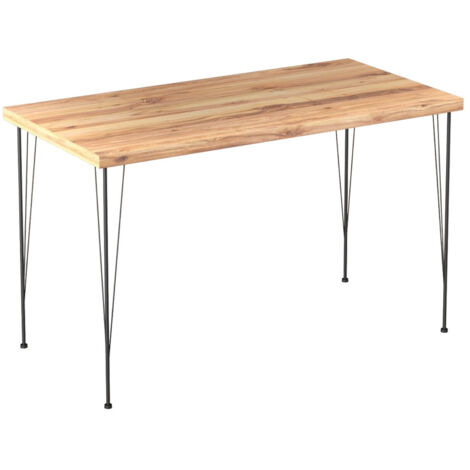 Table salle à manger Liang Métal Noir et Bois chêne clair (1/5)