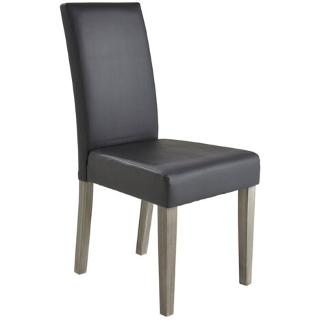 Chaise dossier haut Charleroi simili gris (1/5)