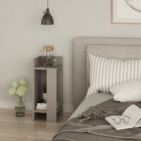 Cotecosy – Table de chevet 100% mélaminé moka clair – Dimensions 60x25x27 cm – Design moderne et épuré – Parfait pour chambre à coucher