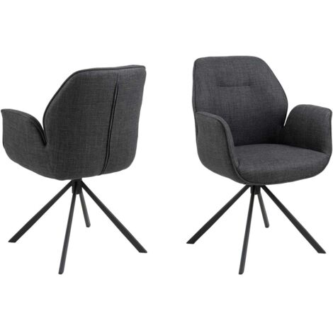 Aura chaise de salle à manger avec accoudoirs gris. (1/5)