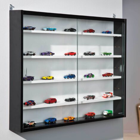 Vitrine murale pour miniatures bois noir et blanc Colec