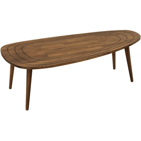 Table basse en bois massif Kira 115cm-Marron foncé (1/5)