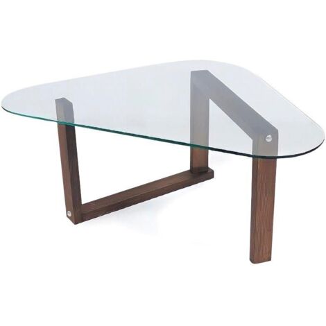 Tavolino da caffè Kailua 1403 , 41x81x96cm, Vetro temperato, Ovale (1/5)
