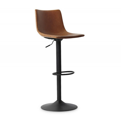 Tabouret de bar pivotant réglable Trevi PU cognac (1/6)