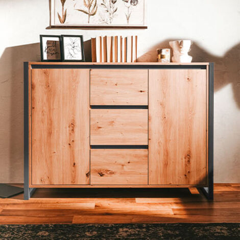 CALICOSY - Buffet 2 portes 3 tiroirs L120 cm - DENVER (1/10)