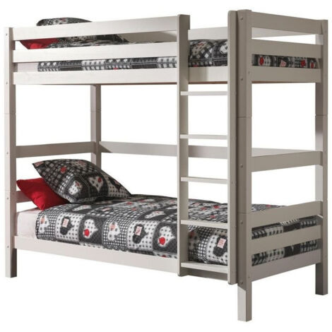 Lit Superposé 90x200 Hauteur 180 cm Sommier Inclus Vipack Pino - Blanc